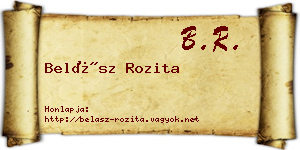 Belász Rozita névjegykártya
